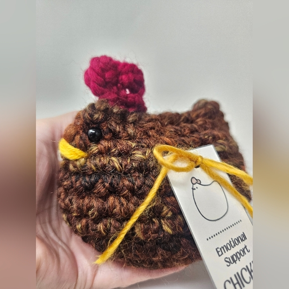 Emotional Support Chicken, Crochet Chicken, Handmade Chicken - Picture 9 of 9